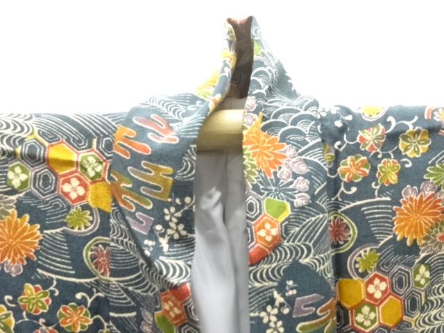  大正ロマン　錦紗花古典柄着物